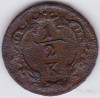 1.Austria 1/2 kreuzer,creitar krajczar ND Franz I. (aprox 1760-1764), Europa, Cupru (arama)