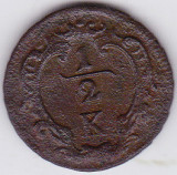 Cumpara ieftin 1.Austria 1/2 kreuzer,creitar krajczar ND Franz I. (aprox 1760-1764), Europa, Cupru (arama)