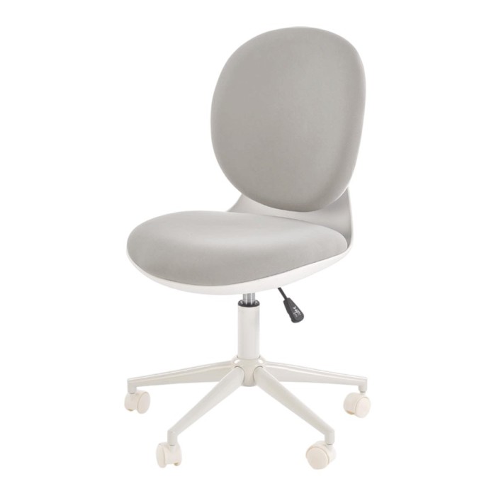 Scaun birou copii HM Orion 2, stofa, inaltime reglabila, rotire 360 ?,roti pivotante, cadru polipropilena, 80 kg, alb gri