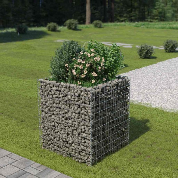 Strat &icirc;nălțat gabion, 90 x 90 x 100 cm, oțel galvanizat