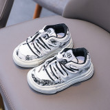 Adidasi albi cu negru in degrade (Marime Disponibila: Marimea 21), Superbaby