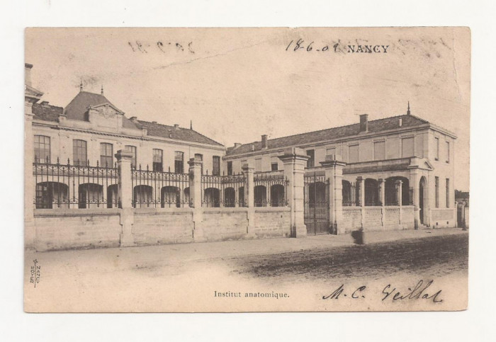 FV4-Carte Postala- FRANTA - Nancy, Institut Anatomique, circulata 1902