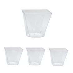 Set 96 Pahare Plastic Clar Shoturi si Deserturi 5.5x5x3.5cm 60ml MC06 foto