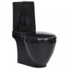VidaXL Toaletă, negru, ceramică, flux de apă &icirc;n spate