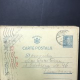 CP01 Carte postala veche 1941 stampila rosie rara CENZURAT ARGES No. 3 WW2 marcofilie