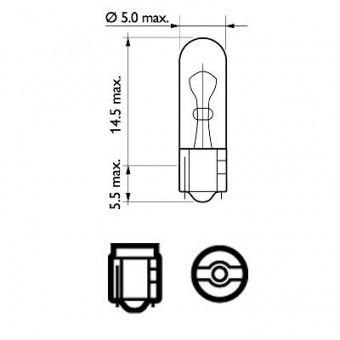 BEC FARA SOCLU W1.2W 12V SET 10 buc PHILIPS foto