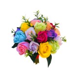 Buchet flori personalizabil, Eventissimi, 27 Trandafiri, Curcubeu