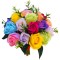 Buchet flori personalizabil, Eventissimi, 27 Trandafiri, Curcubeu
