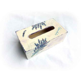 Cutie de servetele cu buchete de levantica, cutie lemn servetele 122614