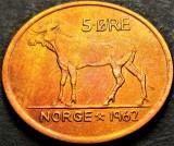 Cumpara ieftin Moneda 5 ORE - NORVEGIA, anul 1962 *cod 106 - patina frumoasa, Europa