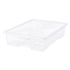 Cutie depozitare cu capac, 55 l, 78 x 56 x 18 cm, Transparent foto