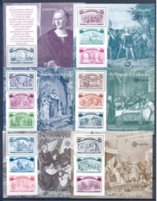 PORTUGALIA C.COLUMB A 500-A ANIVERARE DE LA DECOPERIREA AMERICII SET COMPLET MNH foto