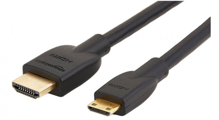 Cablu mini HDMI la HDMI Amazon Basics, 10,2 Gbps, 4K 30Hz, 2160p, 1.8 m, negru - RESIGILAT