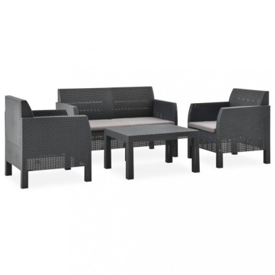 Gossi set mobilier de gradina cu perne, 4 piese, antracit, pp ratan foto