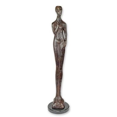 Nud modern-statueta din bronz masiv cu un soclu din marmura TBE-13 foto