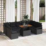 Cumpara ieftin Set de canapele pentru grădină cu pernă 10 pcs Negru, Marron