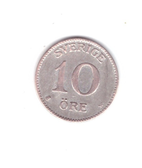 Moneda Suedia 10 ore 1917, stare buna, curata