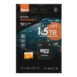 Dato - Memory Card Advance+ with Adapter (DTTF1.5TU3A2V30AP) - MicroSDXC, 1.5TB, U3, A2, V30, Read 160MB/s - Black