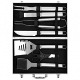 Set 7 ustensile gratar din inox in servieta