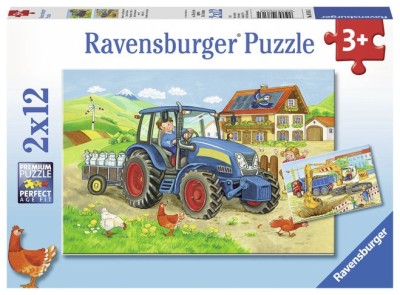 Puzzle Santier Constructii Si Ferma, 2X12 Piese foto