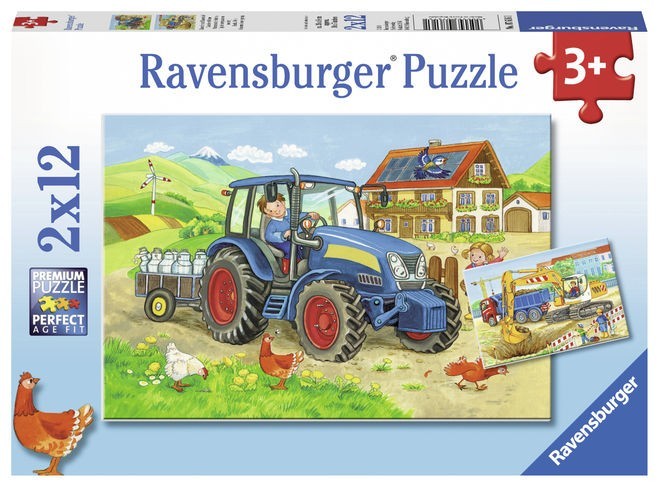 Puzzle Santier Constructii Si Ferma, 2X12 Piese