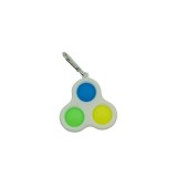 Breloc antistres eMazing, Simple Dimple, forma triunghiulara, buline colorate, dimensiune 8 cm, Alb