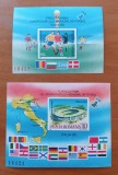ROMANIA-&rdquo;1990-FOTBAL"- 2 COLITE-NEDANT-MNH-Nestampil-Vezi-Scan