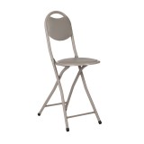 Scaun cu spatar pliabil din metal, Kopenpal, Gri, 30x74 cm