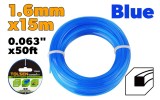 Fir Trimmer Patrat 1.6mm x 15m Nylon 6 Albastru Gardene