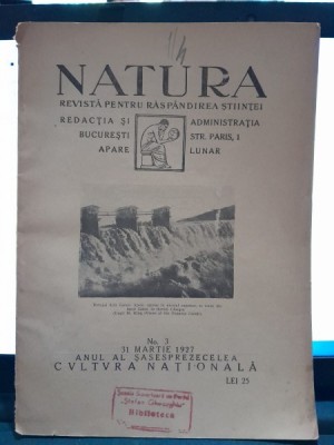 REVISTA NATURA NR.3/1927 foto