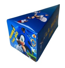 Cutie Felie Tort Personalizabil Model Sonic 13x7x6 cm Carton Lucios Ambalaj Cadou Petreceri Copii