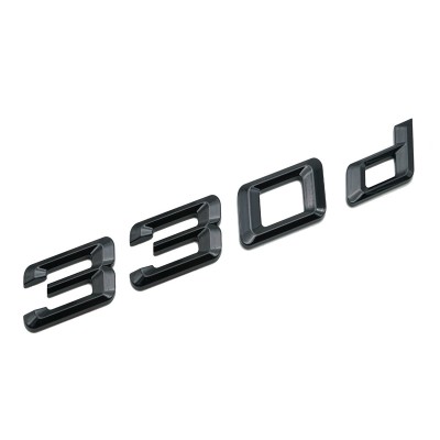 Emblema 330d Negru lucios, spate portbagaj BMW foto