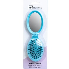 Perie pliabila cu oglinda pastel IDC Institute 18301RB, bleu