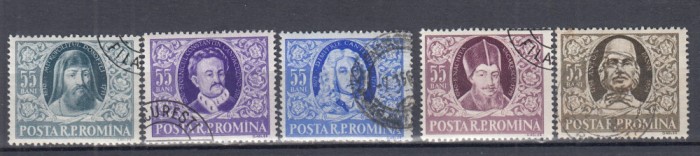 ROMANIA 1955 LP 392 SCRIITORI ROMANI SERIE STAMPILATA