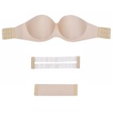 Cumpara ieftin Sutien Secret KTL IZ Bra Invizibil cu Push Up, Plus de Volum si Bretele din Silicon Transparent, Bej, Negru, Cu burete