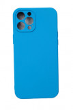 Husa silicon protectie camera cu microfibra Iphone 12 Pro Albastru Marin