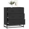 Gossi dulap, negru, 68x35x76 cm, lemn prelucrat si metal