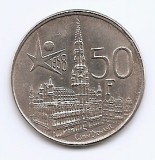 Belgia 50 Francs 1958 - (Brussels World&#039;s Fair 1958) Argint 12.5g/835, KM-151.1
