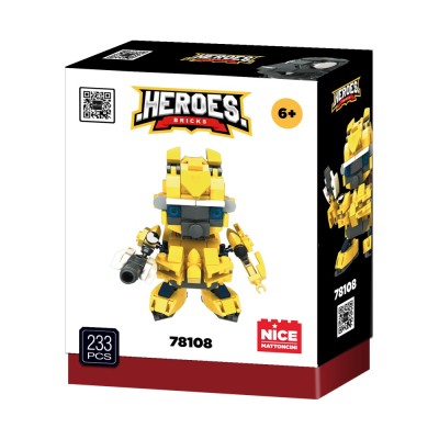 Set constructie Robot Galben , erou transformabil, 221 piese foto