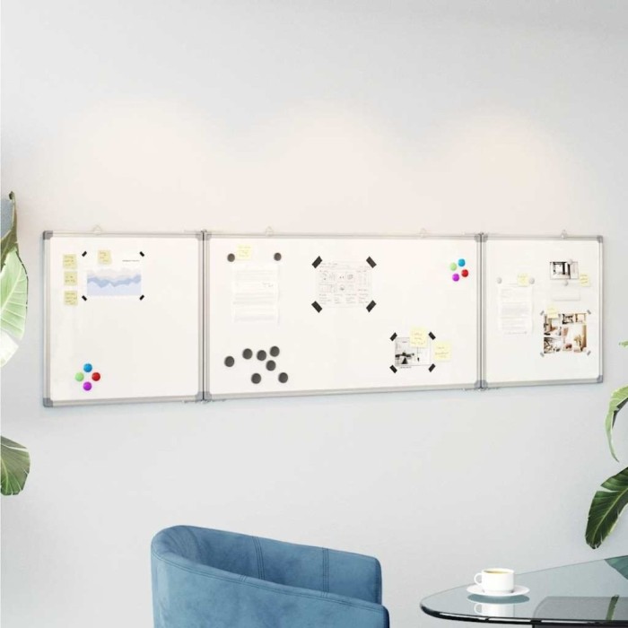 vidaXL Tablă magnetică pliabilă, alb, 160x40x1,7 cm, aluminiu 4005364