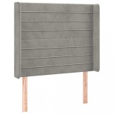 Cumpara ieftin Tablie de pat cu aripioare gri deschis 83x16x118/128 cm catifea