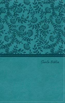 Biblia Reina-Valera 1960, Tierra Santa, Ultrafina Letra Grande, Leathersoft, Turquesa, Con Cierre foto