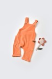 Salopeta BabyCosy Velvet Bumbac Organic Portocaliu Marime 18-24 Luni Maneca Lunga Fermoar Buzunare