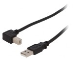 Cablu USB 2.0 A-B Unghi 0,5m Negru, Goobay