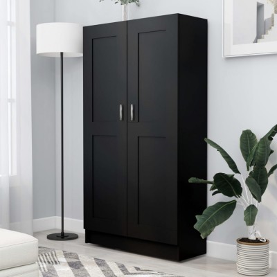 vidaXL Bibliotecă, negru, 82,5 x 30,5 x 150 cm, PAL foto