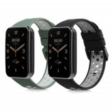 Cumpara ieftin Set 2 curele kwmobile pentru Xiaomi Mi Band 7 Pro, Silicon, Negru/Verde, 59603.02