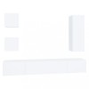 Set dulap TV, 5 piese, alb, lemn prelucrat