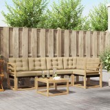 vidaXL Set de canapele de exterior cu pernă 6 pcs Alb și Bej 3389491