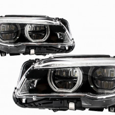 Faruri Full LED Angel Eyes compatibil cu BMW Seria 5 F10 F11 LCI (2014-2017) HLBMF10LCILED