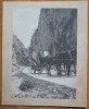 Foto pe carton; Cu trasura prin Cheile Tatarului, Bucegi, 1909, Ing. N. P. Stefanescu, colaborator al arhitectului Anghel Saligny, arhitect